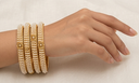 Gold-Plated Pearl Studded Bangle Set (Pack of 4)